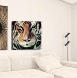 20" Staring Tiger Portrait Canvas Wall Art