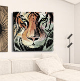 20" Staring Tiger Portrait Canvas Wall Art