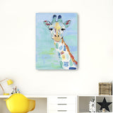 24" x 18" Pastel Patchwork Giraffe Canvas Wall Art