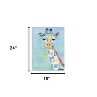24" x 18" Pastel Patchwork Giraffe Canvas Wall Art