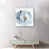 40" x 40" Watercolor Abstract Gray Blue Flower Canvas Wall Art