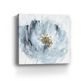 40" x 40" Watercolor Abstract Gray Blue Flower Canvas Wall Art