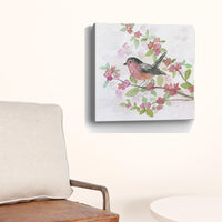 20" Flower and Bird Canvas Wall Art