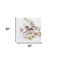 20" Flower and Bird Canvas Wall Art