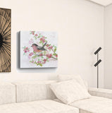 20" Flower and Bird Canvas Wall Art