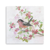 20" Flower and Bird Canvas Wall Art