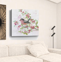 20" Flower and Bird Canvas Wall Art