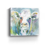 20" Watercolor Cow Canvas Wall Art