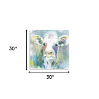 20" Watercolor Cow Canvas Wall Art