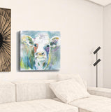 20" Watercolor Cow Canvas Wall Art