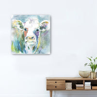 20" Watercolor Cow Canvas Wall Art