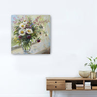 20" Pretty Vase of Flowers Canvas Wall Art