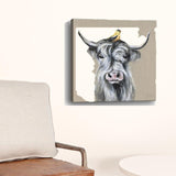 20" Cute Highland Cow Canvas Wall Art