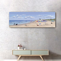 Small Dogs Playing at the Beach Canvas Wall Art