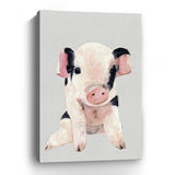 24" Cute Pink Piglet Canvas Wall Art