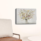 Small Colorful Wildflowers in a Vase Canvas Wall Art