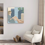 20" Bohemian Book Lady Canvas Wall Art