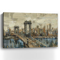 24" Vintage Inspired NYC city skyline Canvas Wall Art