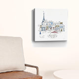 20" French Café with Red and Blue Accents Canvas Wall Art