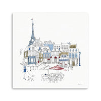 20" French Café with Red and Blue Accents Canvas Wall Art