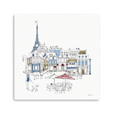 20" French Café with Red and Blue Accents Canvas Wall Art