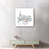 20" French Café with Red and Blue Accents Canvas Wall Art