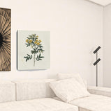20" Singular Yellow Blossom Branch Canvas Wall Art