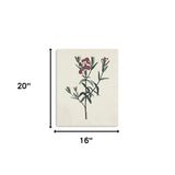 20" Singular Red Blossom Branch Canvas Wall Art