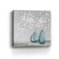 20" White Spring Flowers Canvas Wall Art