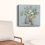 20" Pretty Bohemian Flowers in Ceramic Vases Canvas Wall Art