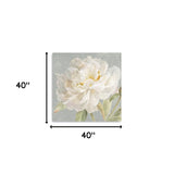 20" Angelic White Peony Flower Canvas Wall Art