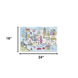 24" Fun Illustrated NYC Map Canvas Wall Art