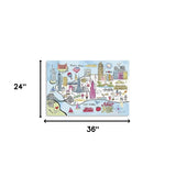 24" Fun Illustrated NYC Map Canvas Wall Art