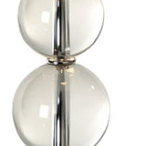 Palla 2-Light Crystal And Polished Chrome Table Lamp With White Linen Shade