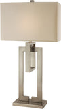 Precision 1-Light Brushed Nickel Table Lamp With Ivory Shantung Shade