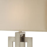 Precision 1-Light Brushed Nickel Table Lamp With Ivory Shantung Shade