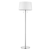 Urban Basic 2-Light Polished Chrome Adjustable Floor Lamp With Off White Linen Shade