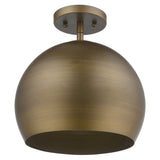 Latitude 1-Light Hand Painted Antique Gold Pendant With Gold Interior Shade