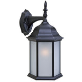 XL Matte Black Frosted Glass Swing Arm Wall Light