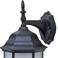 XL Matte Black Frosted Glass Swing Arm Wall Light