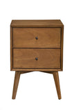 Brown Century Modern Wood 2 Drawer Nightstand