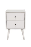 White Century Modern Wood 2 Drawer Nightstand