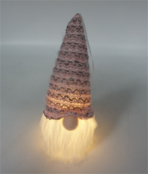 Pink and Brown Hat Hanging Light Up Gnome