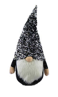 24" Glittery Black and White Sparkle Gnome