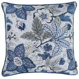 Blue Botanical Pattern Jacquard Throw Pillow