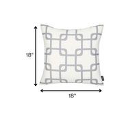Gray and White Grid Geometric Throw Pillow