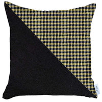 Yellow Houndstooth Modern Decorative Throw Pillow