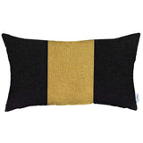 Black and Yellow Midsection Lumbar Throw Pillow