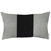 White and Black Midsection Lumbar Throw Pillow
