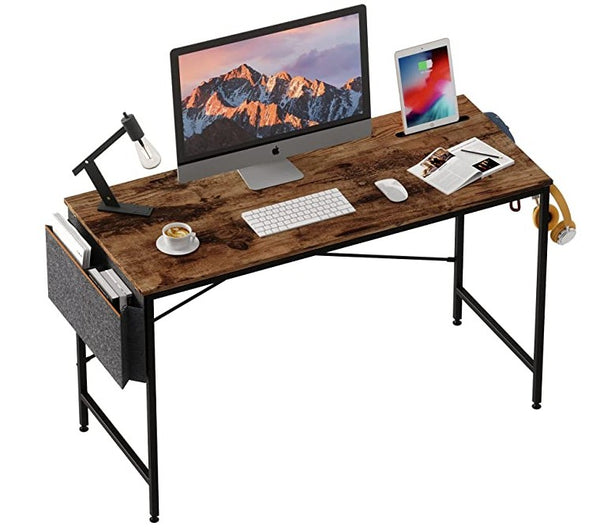 39" Modern Rustic Brown and Black Computer Desk